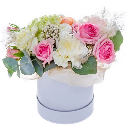 Цветы в шляпной коробке «Весенний аромат»