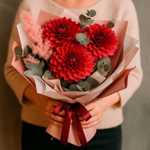 Букет цветов «Рубиновый сон»